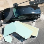 Bakıda yük maşınında olan alçıpanlar “Hyundai”ın üzərinə aşdı